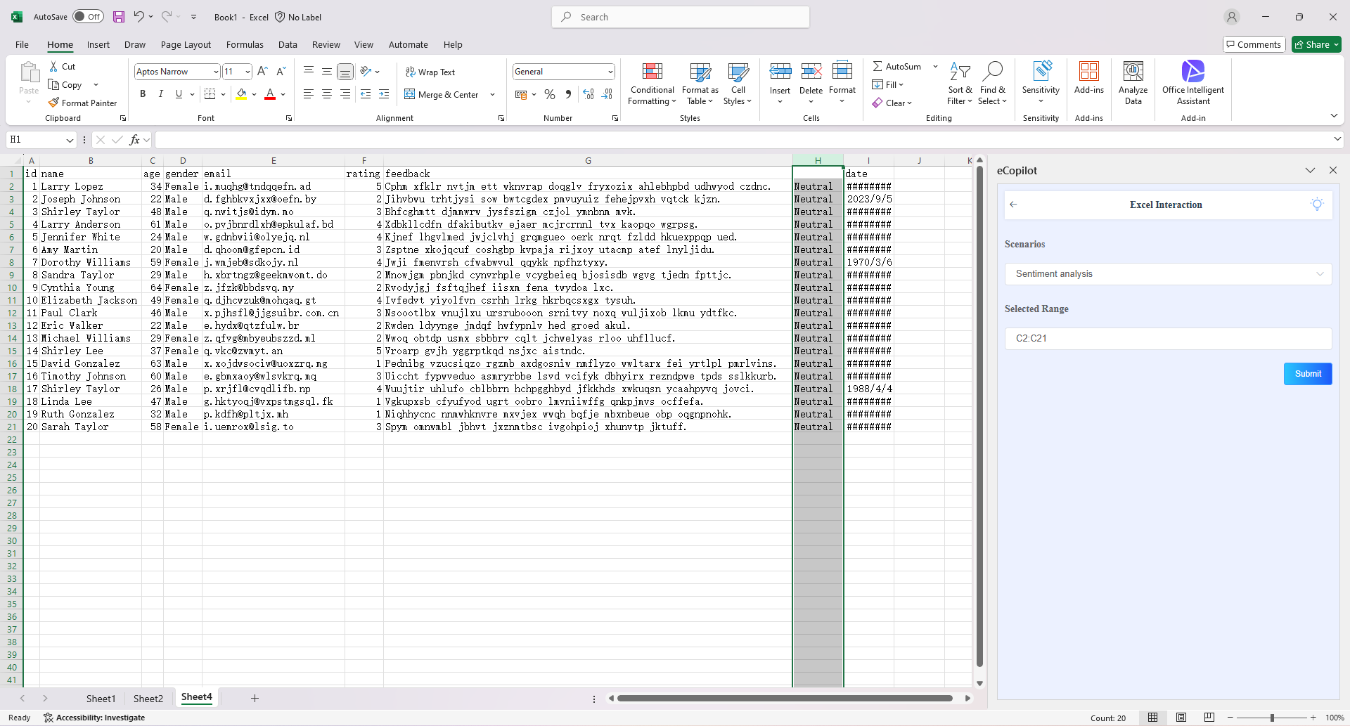 Sentiment Analysis Example